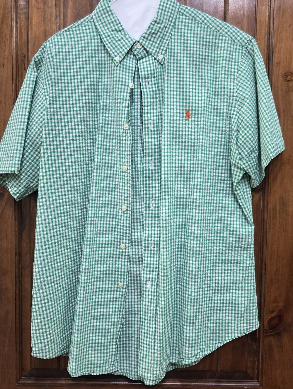 Ralph Lauren Green Gingham Button-Down Shirt